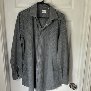 Luciano Barbera Black and White Checkered Casual Button Down Shirt